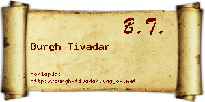 Burgh Tivadar névjegykártya